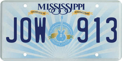 MS license plate JOW913