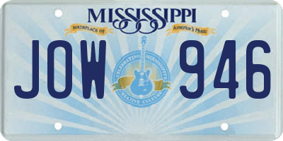 MS license plate JOW946