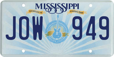 MS license plate JOW949