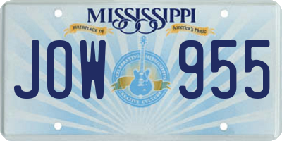 MS license plate JOW955