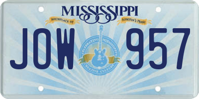 MS license plate JOW957