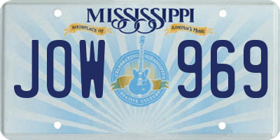 MS license plate JOW969
