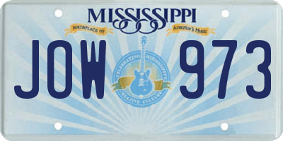 MS license plate JOW973