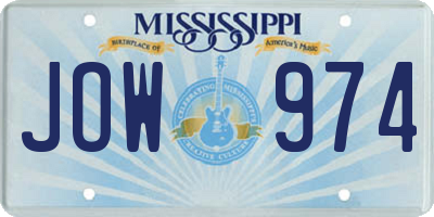 MS license plate JOW974