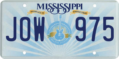 MS license plate JOW975
