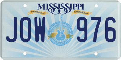 MS license plate JOW976