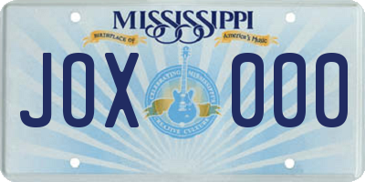 MS license plate JOX000