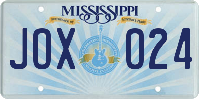 MS license plate JOX024