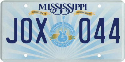 MS license plate JOX044