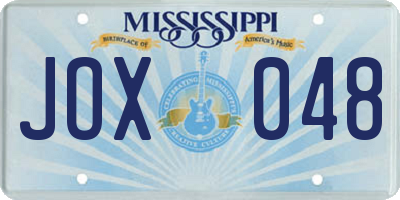 MS license plate JOX048