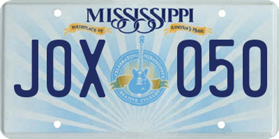 MS license plate JOX050
