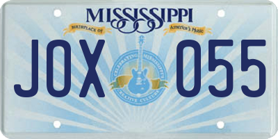 MS license plate JOX055