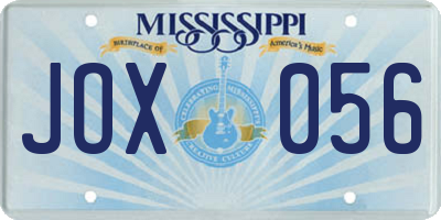 MS license plate JOX056