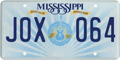 MS license plate JOX064