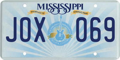 MS license plate JOX069