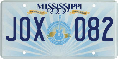 MS license plate JOX082