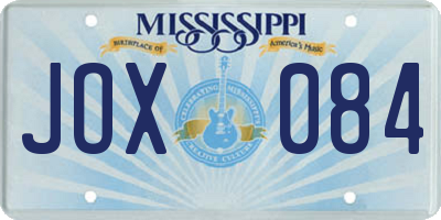 MS license plate JOX084