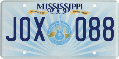 MS license plate JOX088