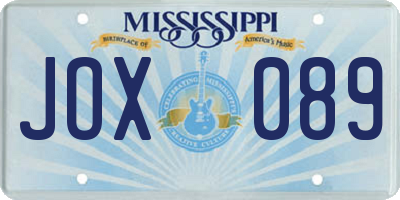 MS license plate JOX089