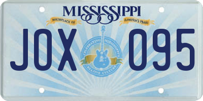 MS license plate JOX095