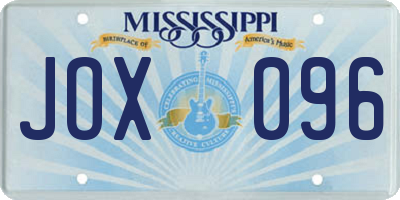 MS license plate JOX096