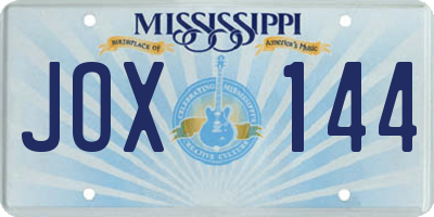 MS license plate JOX144