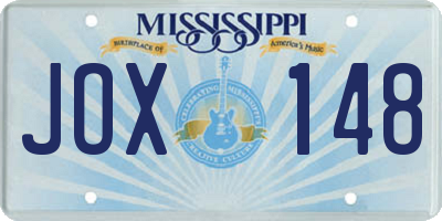 MS license plate JOX148