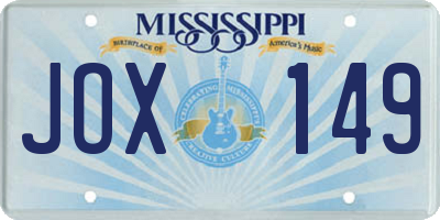 MS license plate JOX149