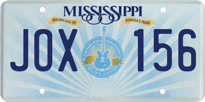 MS license plate JOX156