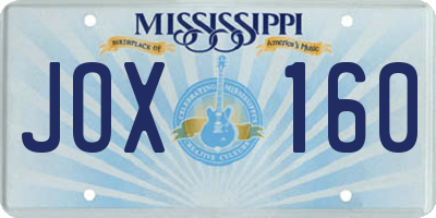 MS license plate JOX160