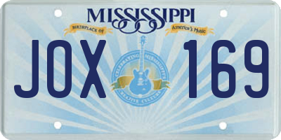 MS license plate JOX169