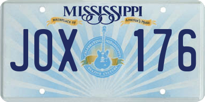 MS license plate JOX176