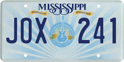MS license plate JOX241