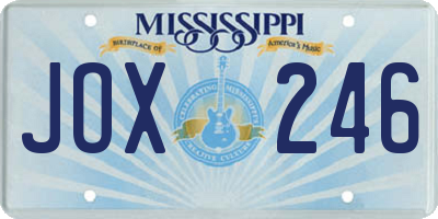 MS license plate JOX246