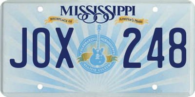 MS license plate JOX248