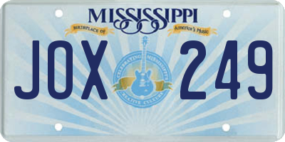 MS license plate JOX249