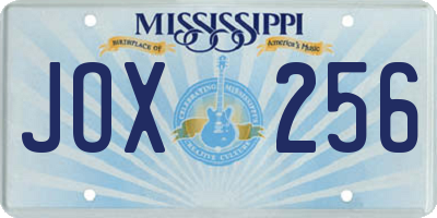 MS license plate JOX256