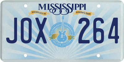 MS license plate JOX264