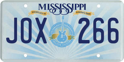 MS license plate JOX266