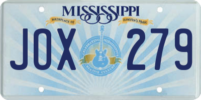 MS license plate JOX279