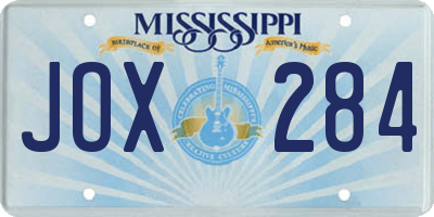 MS license plate JOX284