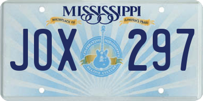 MS license plate JOX297