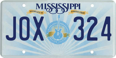MS license plate JOX324