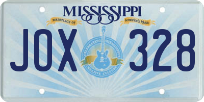 MS license plate JOX328