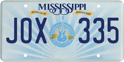 MS license plate JOX335