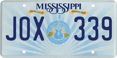 MS license plate JOX339
