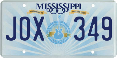MS license plate JOX349
