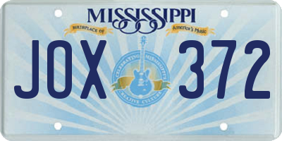 MS license plate JOX372