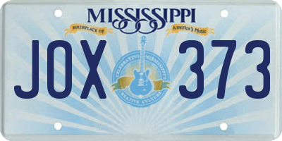 MS license plate JOX373