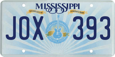 MS license plate JOX393